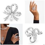 Swarovski Ring L Bow -Whi / Rhs