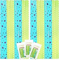 Tingjoo 3 Pack 3.3ft x 6.6ft Monsters Birthday Party Decorations, Green Blue Purple Tinsel Foil Frin