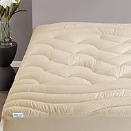 SLEEP ZONE Cooling Queen Mattress Topper, Premium Zoned Cool Mattress Pad Cover, Thick Padded Mattre