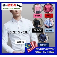 【READY STOCK AT MALAYSIA】Men Formal Shirt Button Smart Casual Kemeja Lelaki Long Sleeve Slim Fit Baj
