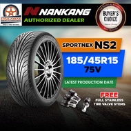 NANKANG 185/45 R15 - SPORTNEX NS2 (Taiwan made, with free stainless tire valve)