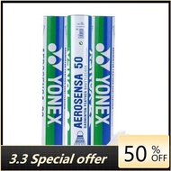 YONEX Badminton Shuttlecock AS50 Badminton Balls 12pcs Goose Feather Tourney Level Standar (Durable 
