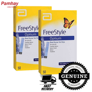 Abbott FreeStyle Optium 50แผ่น x 2 BOXES Blood Glucose Test Strips | Free Style Optium Test Strips (EXP:Latest)