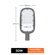 โคมไฟถนน LED ENRICH รุ่น OVATE ขนาด 30W-150W ไฟถนน led กิ่งโคม ไฟส่องถนน โคมไฟled แสงขาว แสงเหลือง พ