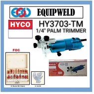 HYCO HY3703-TM PALM TRIMMER ROUTER 6MM 1/4" 350W (CORDED) PWP ROUTER BIT (12PC) + GLOVE