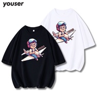 Youser T-shirt Cotton Combed 32S Oversized T-shirt Men Women Short Sleeve Unisex aircraft