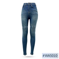 กางเกงยีนส์ นิยม นิยมยีนส์ Niyom jeans ขายาวทรงสกินนี่ สีสนิม ผ้ายืด แต่งเฟด รุ่น WA5010