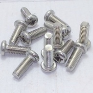 JP screwdriver bolt + m6x15mm pitch 1.0 material stainless sus 304 jp 6x15mm