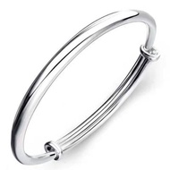 银饰配件手链手镯WEIJUNXIAO 【S999纯银手镯】bracelet银手镯女节日礼物千足银简约手环银手链【情人节礼物】