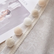 Macaron Three-Color Ball Curtain Lace Trim Childrens Room Decor Accessories Handmade Curtain Tassel