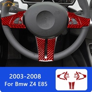 Carbon Fiber Steering Wheel Cover Trim Sticker For BMW Z4 E85 E86 2003-2008 Interior Accessories
