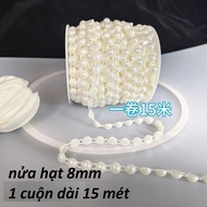 Half pearl necklace. Hemispherical pearl necklace. Flat pearl necklace