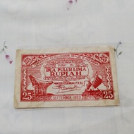 Uang Kuno PRRI 1959 25 Rupiah VF Utuh Meragukan