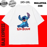 <TSHIRT WOMEN MEN> LILO AND STITCH T SHIRT DISNEY 100% COTTON ANIME T-SHIRT LELAKI PEREMPUAN BAJU LE