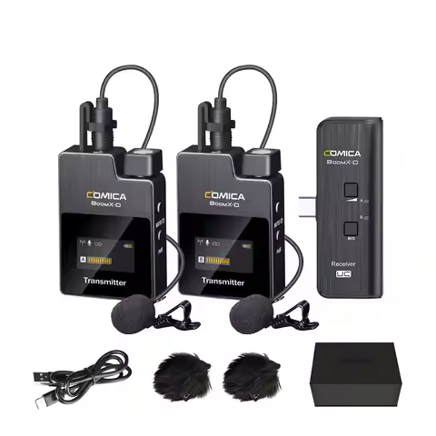 COMICA BoomX-D UC2 2.4G Wireless Microphone for iPhone 15/Pro/Pro Max Android iPad Laptop with USBC 
