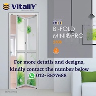 Vitally DIY Self-installation Mini-Pro Aluminium Bi-fold Door for Bedroom, Bathroom, Toilet and Kitc