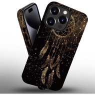 for iPhone 15 Pro Case,Golden Dream Catcher for iPhone 15 Pro Cases 2 in 1 Hard Shell + Silicone,Sho