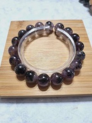 11mm煙花極光紫底黑羽毛天眼極光23手串 雨珊