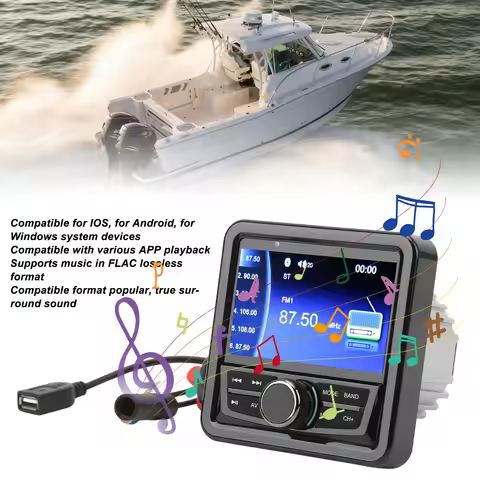 Marine Radio Stereo Anti Interference Bluetooth Media Receiver SUB Output Waterproof Bluetooth for Y