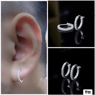 Full stone earrings for men - silver men's earrings