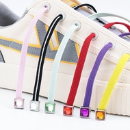 [Fashion goods060]Diamond Shoe Laces Square Metal Lock Elastic Shoelaces Without Ties ManWoman ForLazy ShoesAccessories