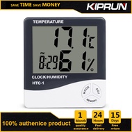 [คลังสินค้าพร้อม] KIPRUN LCD Electronic Digital Temperature Humidity Meter Thermometer Hygrometer Indoor Outdoor Weather Station Clock HTC-1