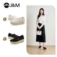 Joy&Mario Women‘s shoes espadrilles breathable mesh mid-heeled shoes