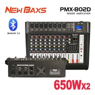 NEW BAXS PMX802D Professional Audio Mixer Amplifier 8 Channel Bluetooth Power Mixer 650W×2