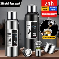 24-hour thermos 1000ml-1500ml-2000ml all-steel 316 stainless steel vacuum double-layer thermos cold 