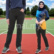Seluar Sukan Relaxed Slack Pants For Women Muslimah Sportswear Elastic High Waist Baggy Straight Car