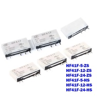10Pcs HF41F-24-ZS  HF41F-12-ZS HF41F-5-ZS HF41F-5-HS HF41F-12-HS HF41F-24-HS Industrial Relay Submin