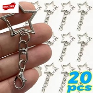 (BC)5-20Pcs Five Point Star Lobster Clasps - Silver Spring Clasp Keychain - Keyring with Hanging Buc