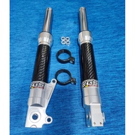 ** RRGS Product Dio Front Fork 27 Core Length CNC Set Silver Head/Silver Tube/Silver Core/Kameng Out