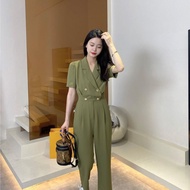 Summer New Style Korean Version Women's Jumpsuit Solid Color Suit Jumpsuit