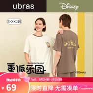 ubras家居服迪士尼联名短袖短裤情侣睡衣套装睡衣女 白色 L