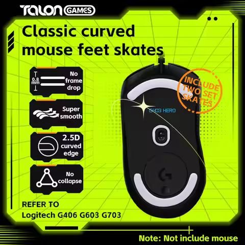 2 Sets TALONGAMES Mouse Feet Light Gray Custom Curved Edge Mouse Feet Skates For Logitech G403 / G60