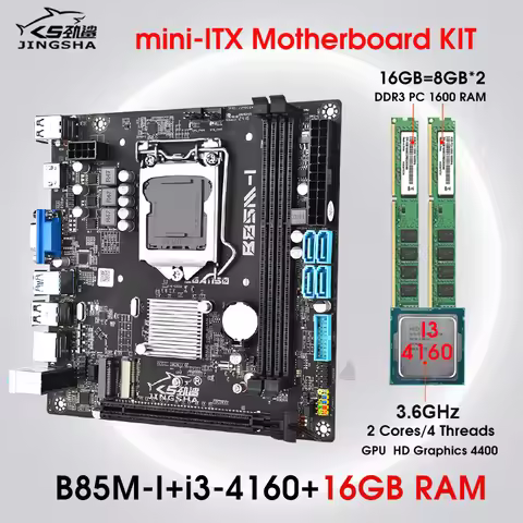B85 Motherboard Kit set with i3 4160 CPU and 16GB DDR3 RAM Combo Placa Mae Desktop Assembly LGA 1150