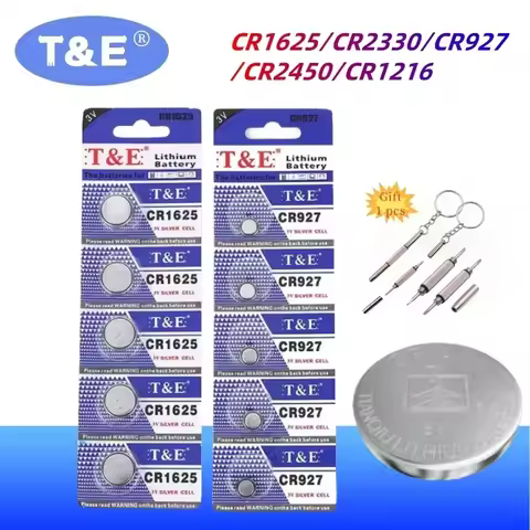 NewNEW 5PCS CR1625 Batteria CR2330 CR927 CR2450 CR1216 Lithium Battery For Watch Car Key Remote