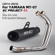 SC Project S1 For Yamaha mt07 xsr700 full system exhaust 2014-2023