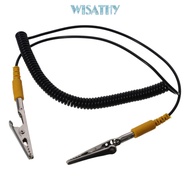 WISATHY Coiled Cord, 180cm / 71" 2mm Anti-Static ESD Grounding Cable, Male-to-Female PU,Metal Black 