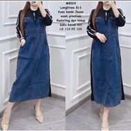 Nadira mix denim dress denim dress midi dress