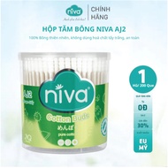 NIVA Cotton Swab Jar 200 AJ2 Paper Sticks – Natural Cotton, Safe, Environmentally Friendly
