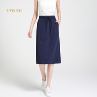 Eyouth 1960 Women Casual Drawstring Midi Skirt Pants