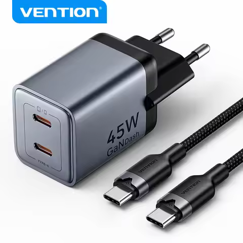 Vention 45W Fast Charger Type C USB C GaN Charger For iPhone 17 Samsung S25 S24 POCO Xiaomi 17 USB C