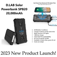 20,000mAh Solar Power Wireless Powerbank With LED Flashlight
