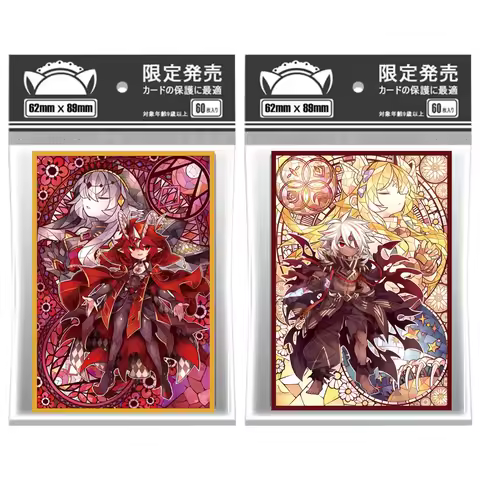 60PCS 62×89mm Laser Holographic YGO Anime Card Sleeves Illustration Anime Protector Card Cover for B