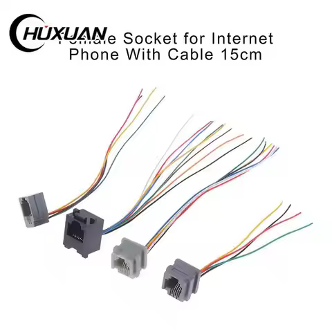 5PCS RJ11 RJ12 RJ45 Telephone FEMALE SOCKET Connector With Wire 4P4C 6P4C 6P6C 8P8C Female Jack Conn