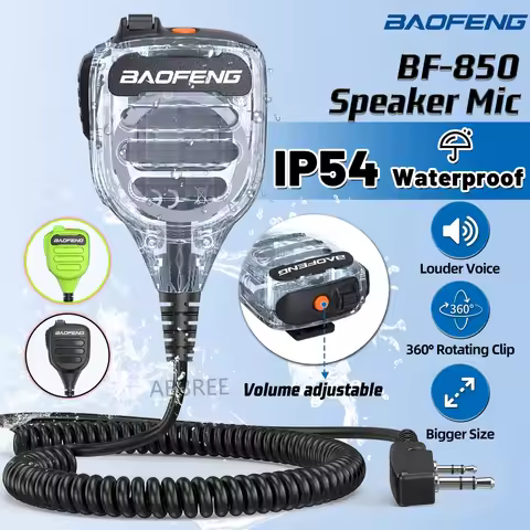 Baofeng BF-850 IP54 Waterproof Walkie Talkie Speaker Mic Volume Adjustable High Clear Sound For UV-5