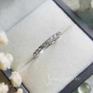 White Zircon gems row Ring 2.5 mm.