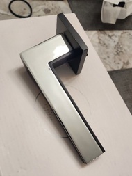 3件 黑銀色 房間室內門鎖 35-50mm，有鎖匙